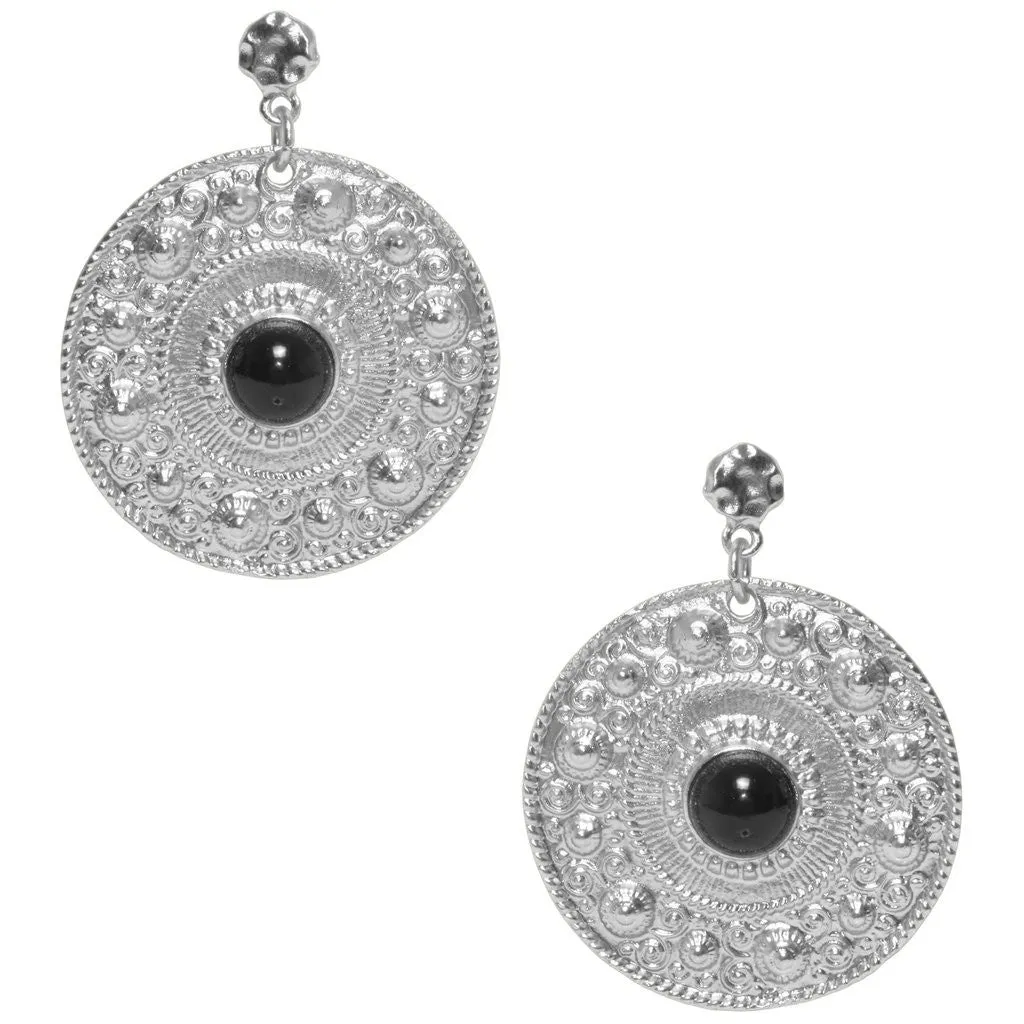 Karine Sultan Large Ornamental Coin Earrings