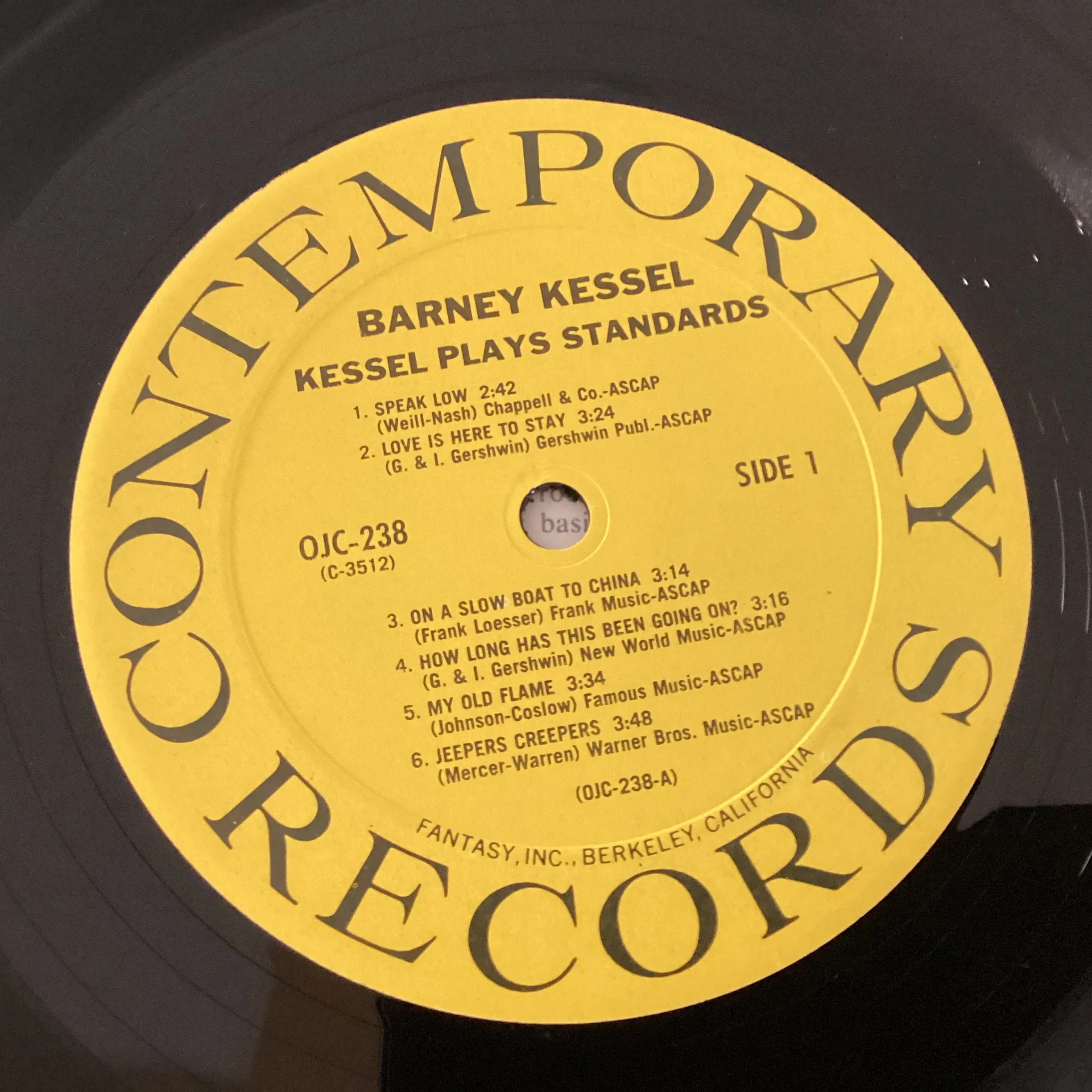 KESSEL, BARNEY = VOL. 2, KESSEL PLAYS STANDARDS (US 1986 REISSUE) (USED)