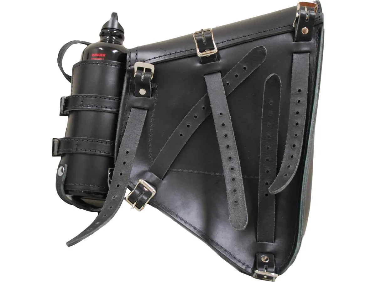 La Rosa Design Left Side Bag With Fuel Bottle Black For 02-17 V-Rod