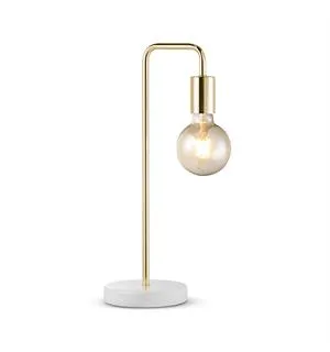 LAMPE NOBLE  MARMOR BØRST. MESSING H40CM