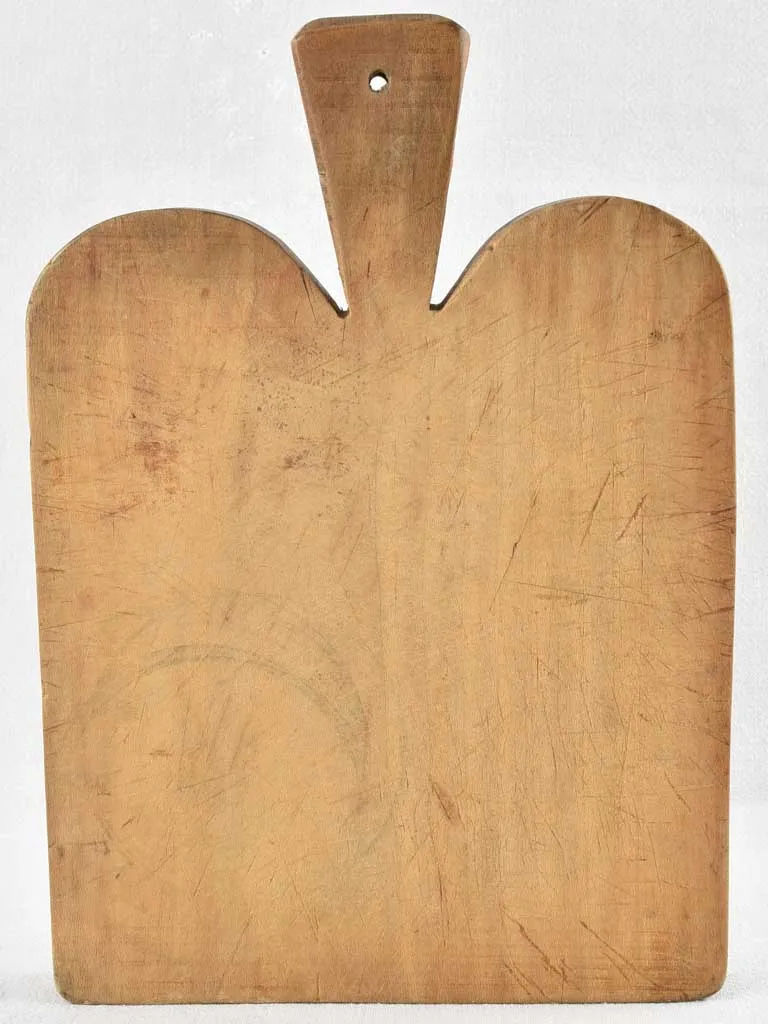 Large Antique French cutting board - with round shoulders 15¼" x 10¾"