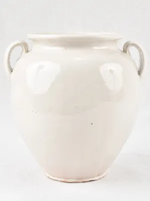 Large antique French preserving pot - white glaze 8¼"