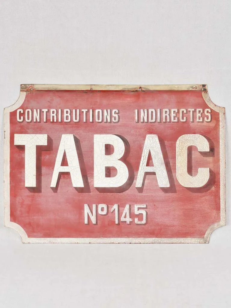 Large antique French tobacco sign 22¾" x 32"