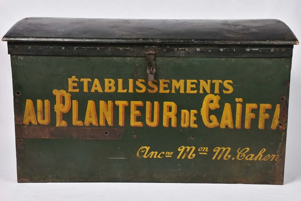 Large antique French trunk - triporteur delivery chest 41¾"
