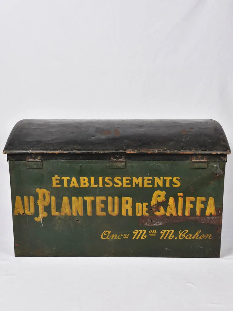 Large antique French trunk - triporteur delivery chest 41¾"