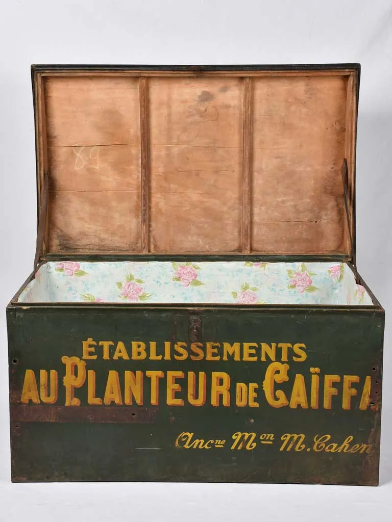 Large antique French trunk - triporteur delivery chest 41¾"