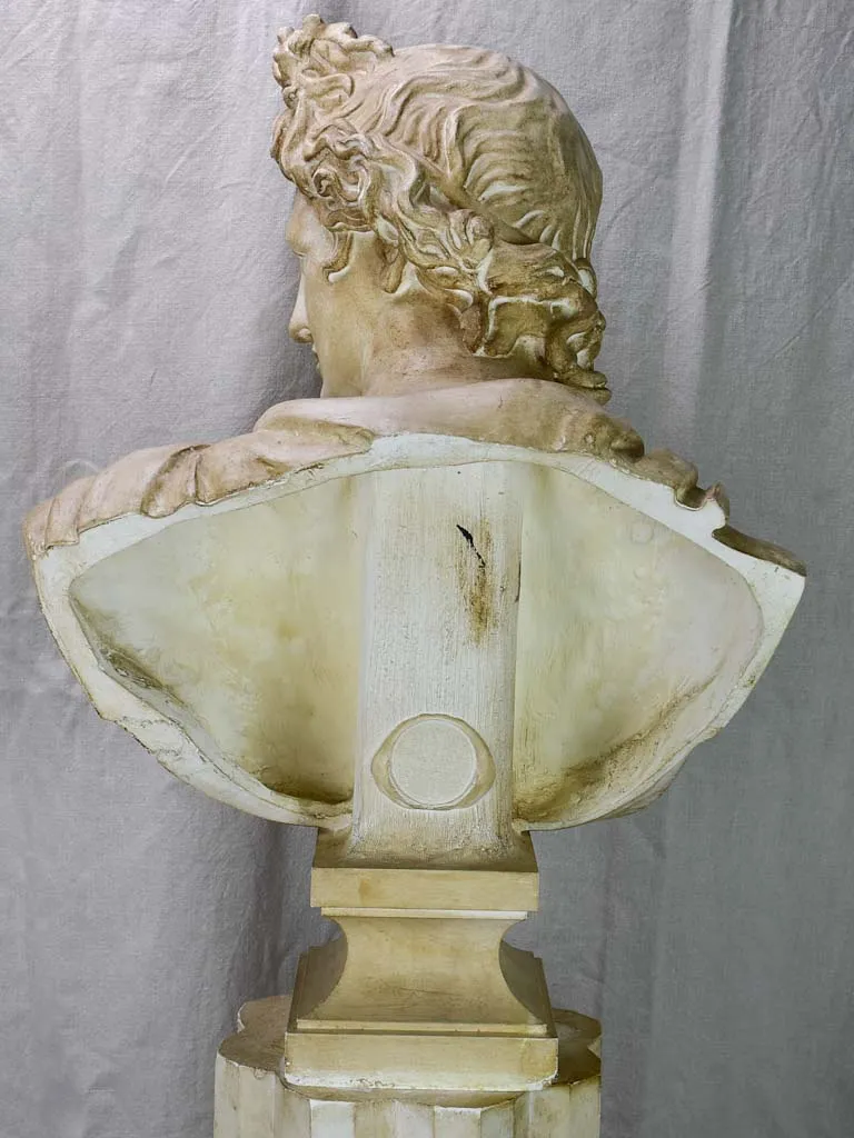 Large early 20th Century French plaster sculpture on a pedestal