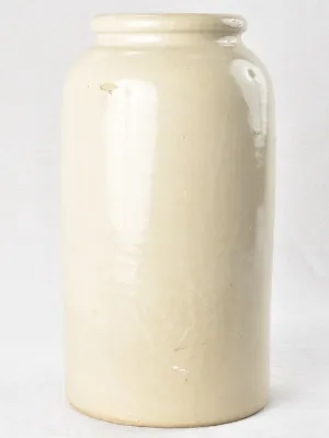 Large stoneware mustard pot - beige 16½"