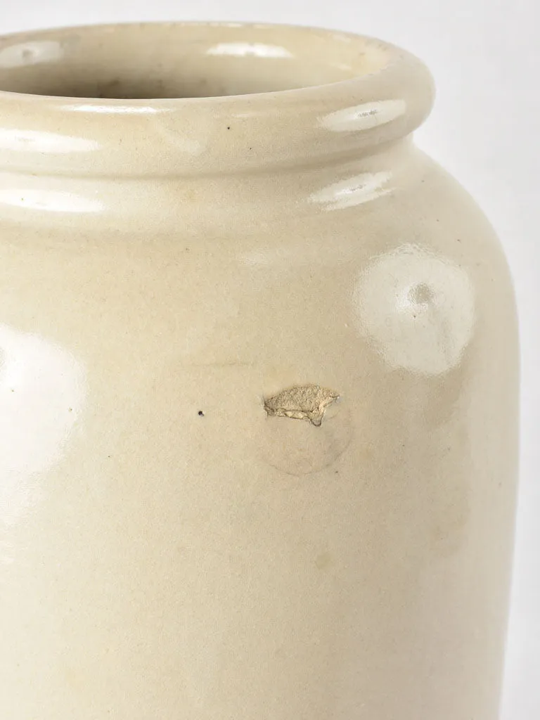 Large stoneware mustard pot - beige 16½"