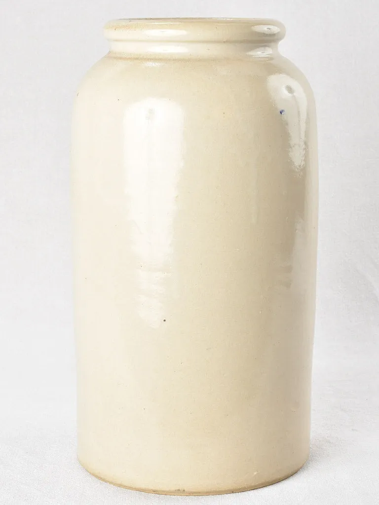 Large stoneware mustard pot - beige 16½"
