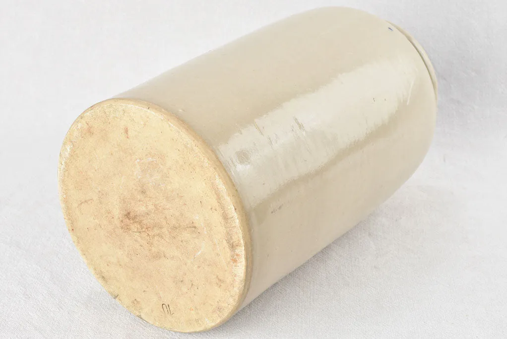 Large stoneware mustard pot - beige 16½"