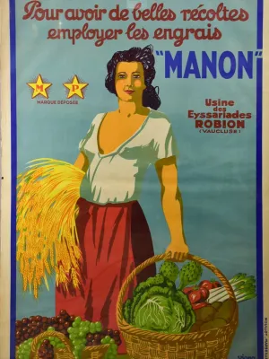 Large vintage French poster, Viano Moullot, Marseille
