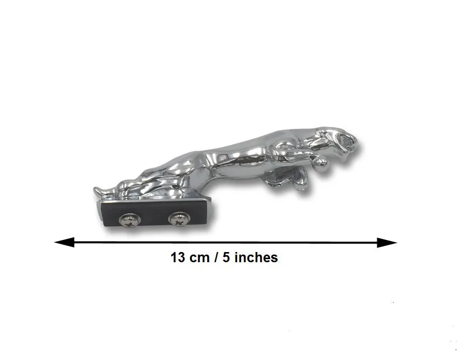 Leaping Panther Chrome Statue Fender Mud Guard Ornament Mascot 13cm - Highway Hawk H02-079