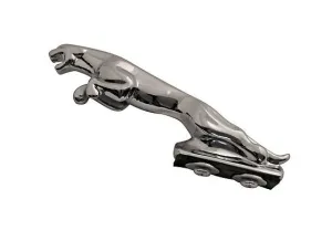 Leaping Panther Chrome Statue Fender Mud Guard Ornament Mascot 13cm - Highway Hawk H02-079