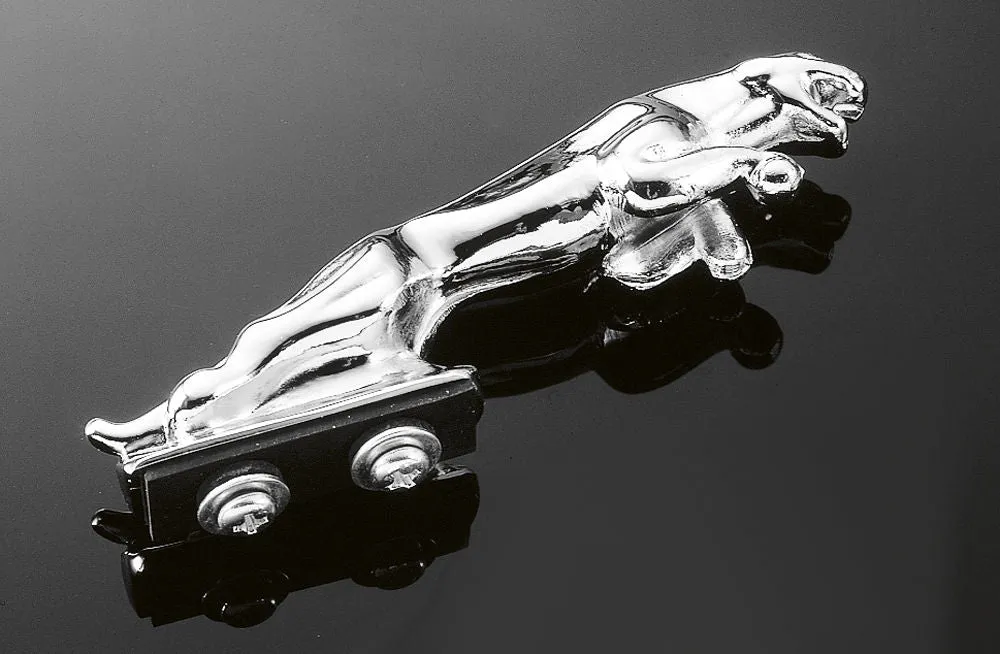 Leaping Panther Chrome Statue Fender Mud Guard Ornament Mascot 13cm - Highway Hawk H02-079