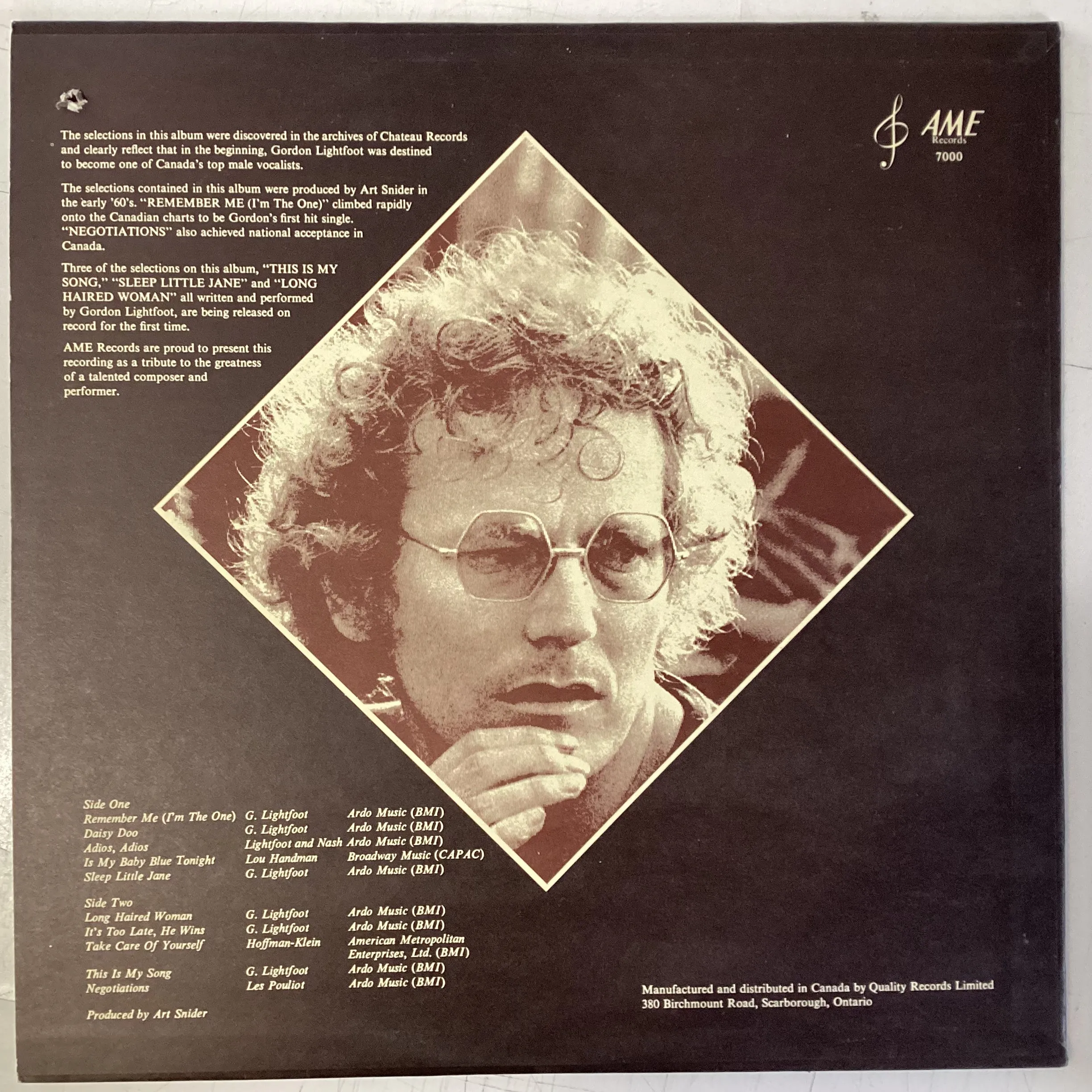 LIGHTFOOT, GORDON = EARLY LIGHTFOOT (CDN 1971) (USED)