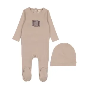 Lilette Suitcase Footie Set In Taupe