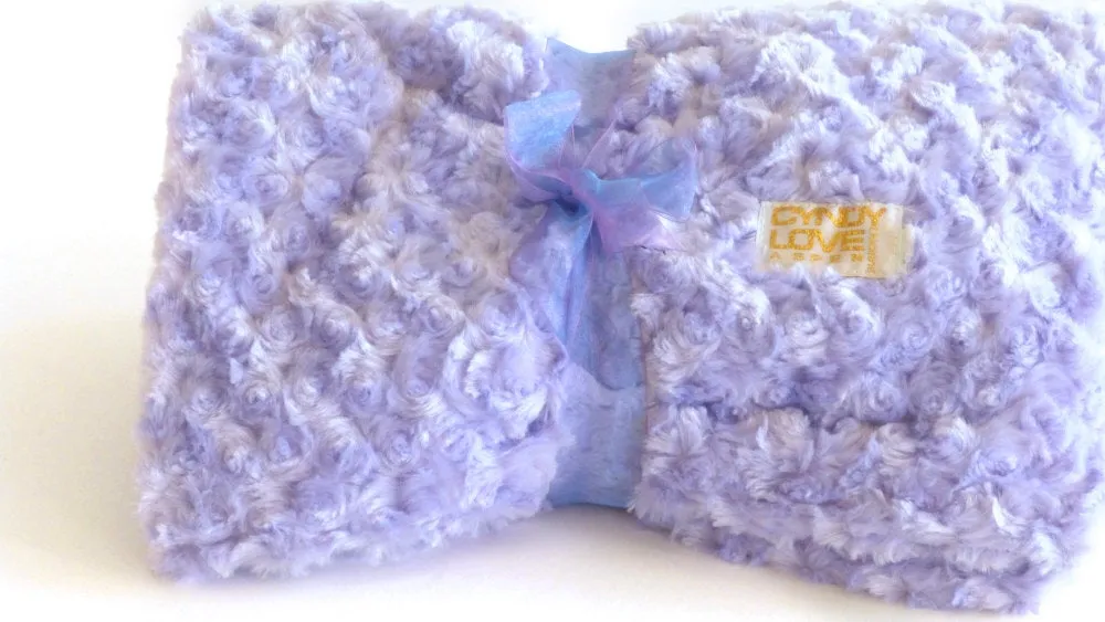 Luxurious Baby Blanket Lavender Rose Print