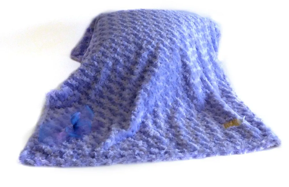 Luxurious Baby Blanket Lavender Rose Print