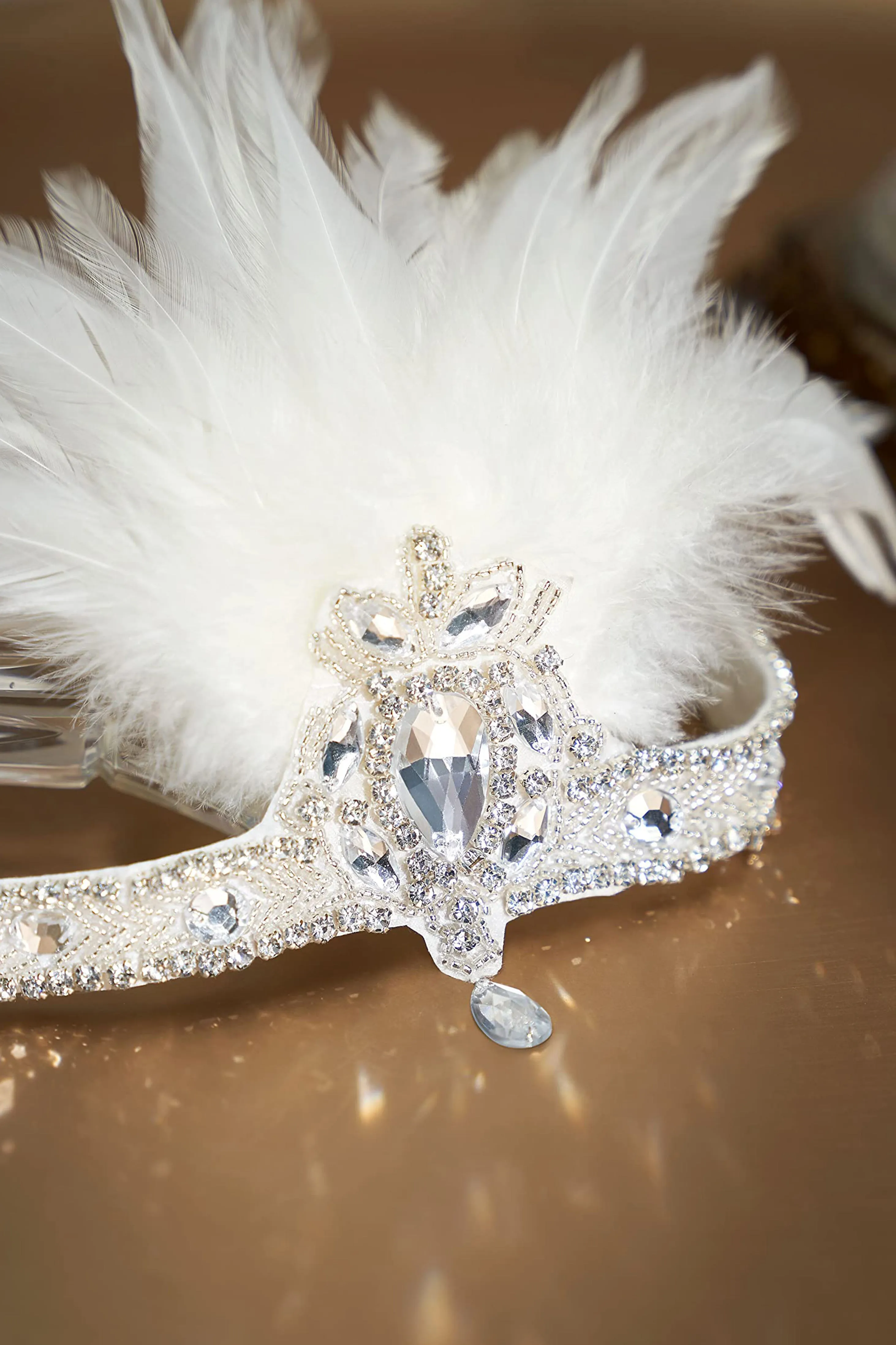 Luxurious Beaded Feather Headband