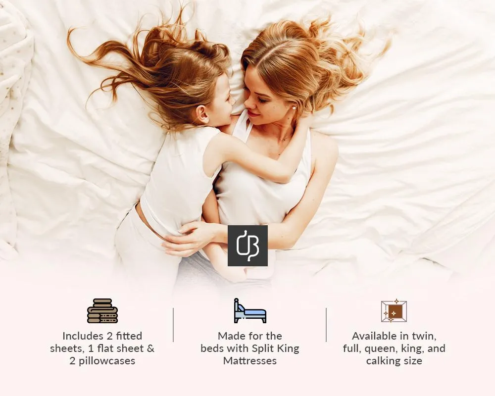 Luxurious Black Split Bed Sheets Set