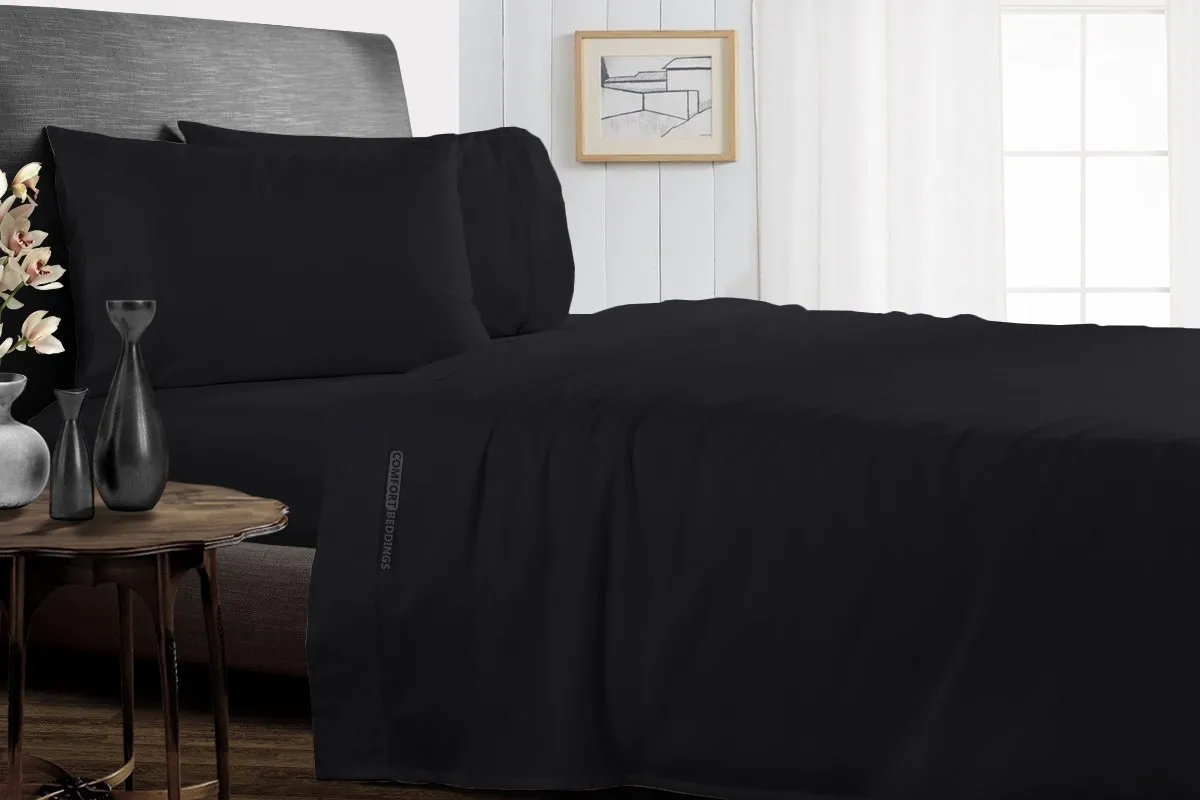 Luxurious Black Split Bed Sheets Set