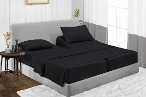 Luxurious Black Split Bed Sheets Set