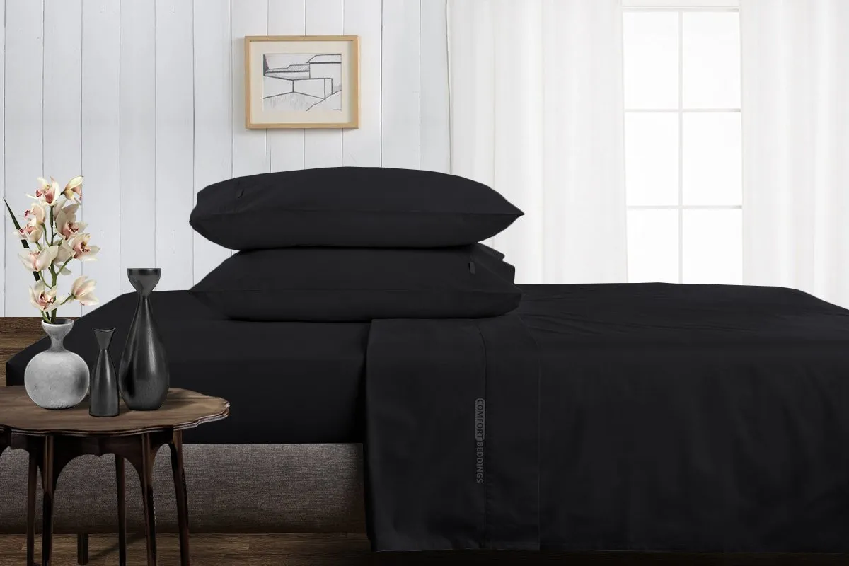 Luxurious Black Split Bed Sheets Set