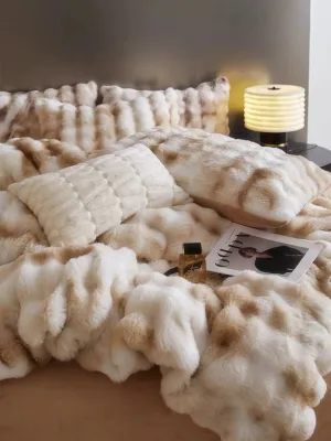 Luxurious Bunny Cashmere Four-Piece Winter Bedding