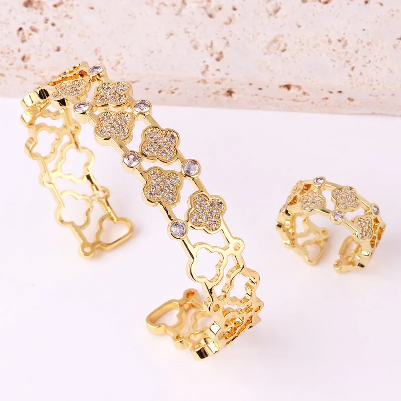 Luxurious Circle Copper Electroplating Bangles