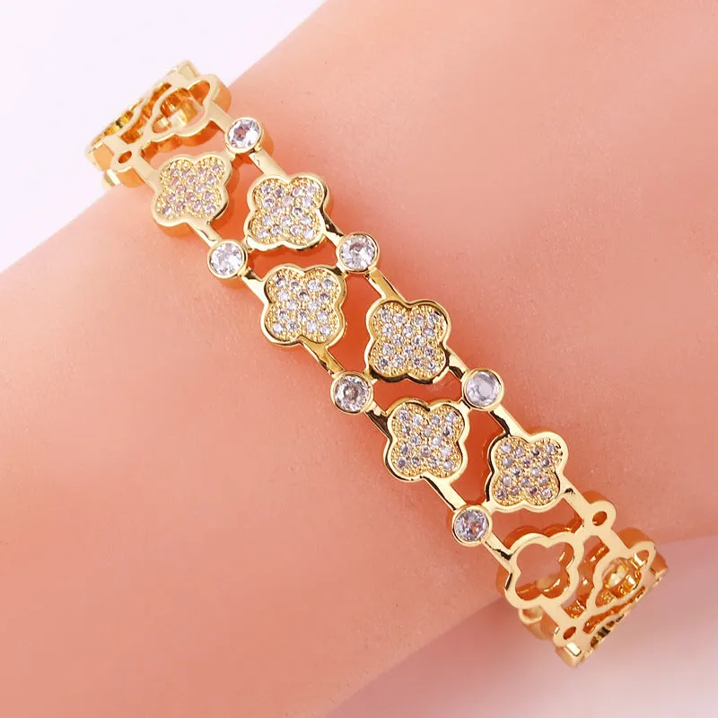 Luxurious Circle Copper Electroplating Bangles