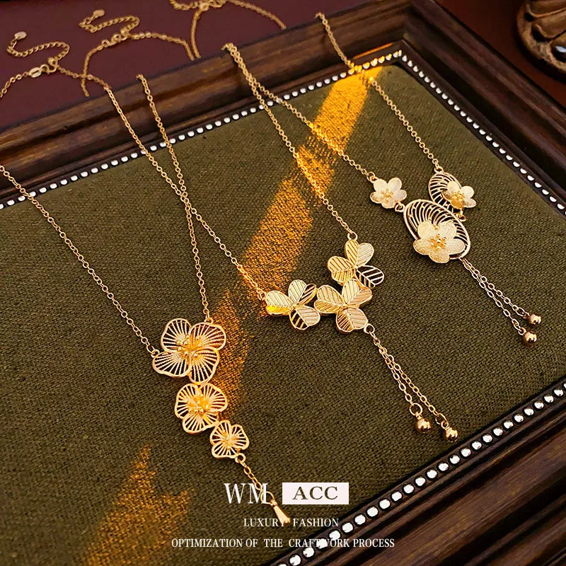 Luxurious Flower Flower Copper Electroplating Necklaces
