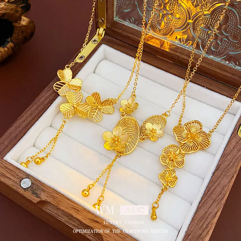 Luxurious Flower Flower Copper Electroplating Necklaces
