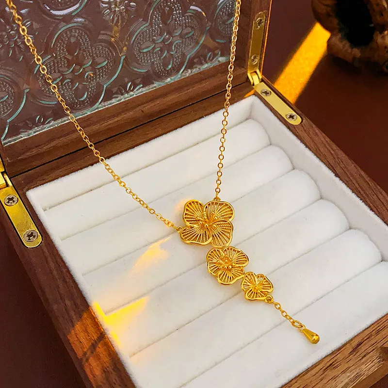 Luxurious Flower Flower Copper Electroplating Necklaces