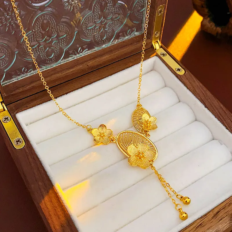 Luxurious Flower Flower Copper Electroplating Necklaces
