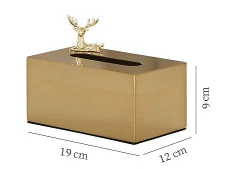 Luxurious Golden Alloy Tissue Box for Modern Living Spaces
