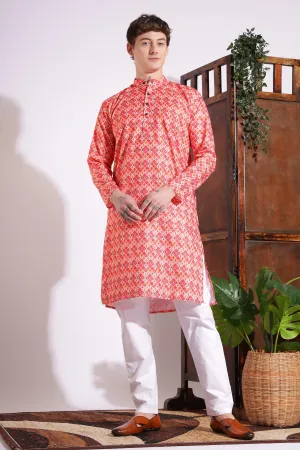 Luxurious Print Cotton Kurta Multi Color