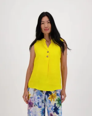 Luxurious sleeveless Linen V- Neck Top