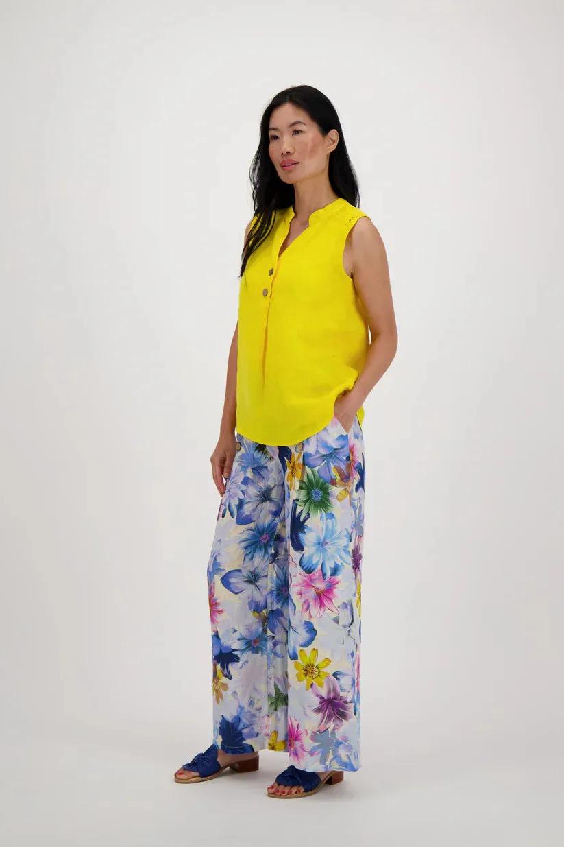 Luxurious sleeveless Linen V- Neck Top