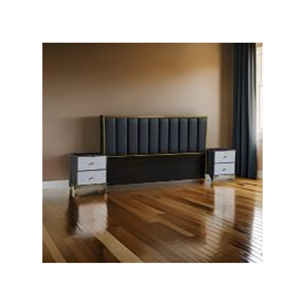 Luxurious Velvet Upholstery Headboard With Dressing Table