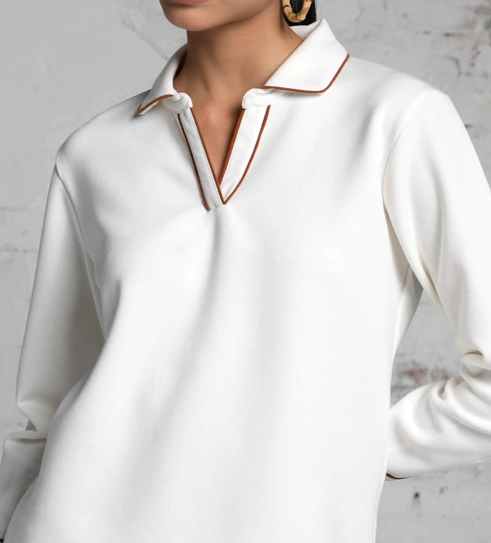 Luxurious white Scuba Top