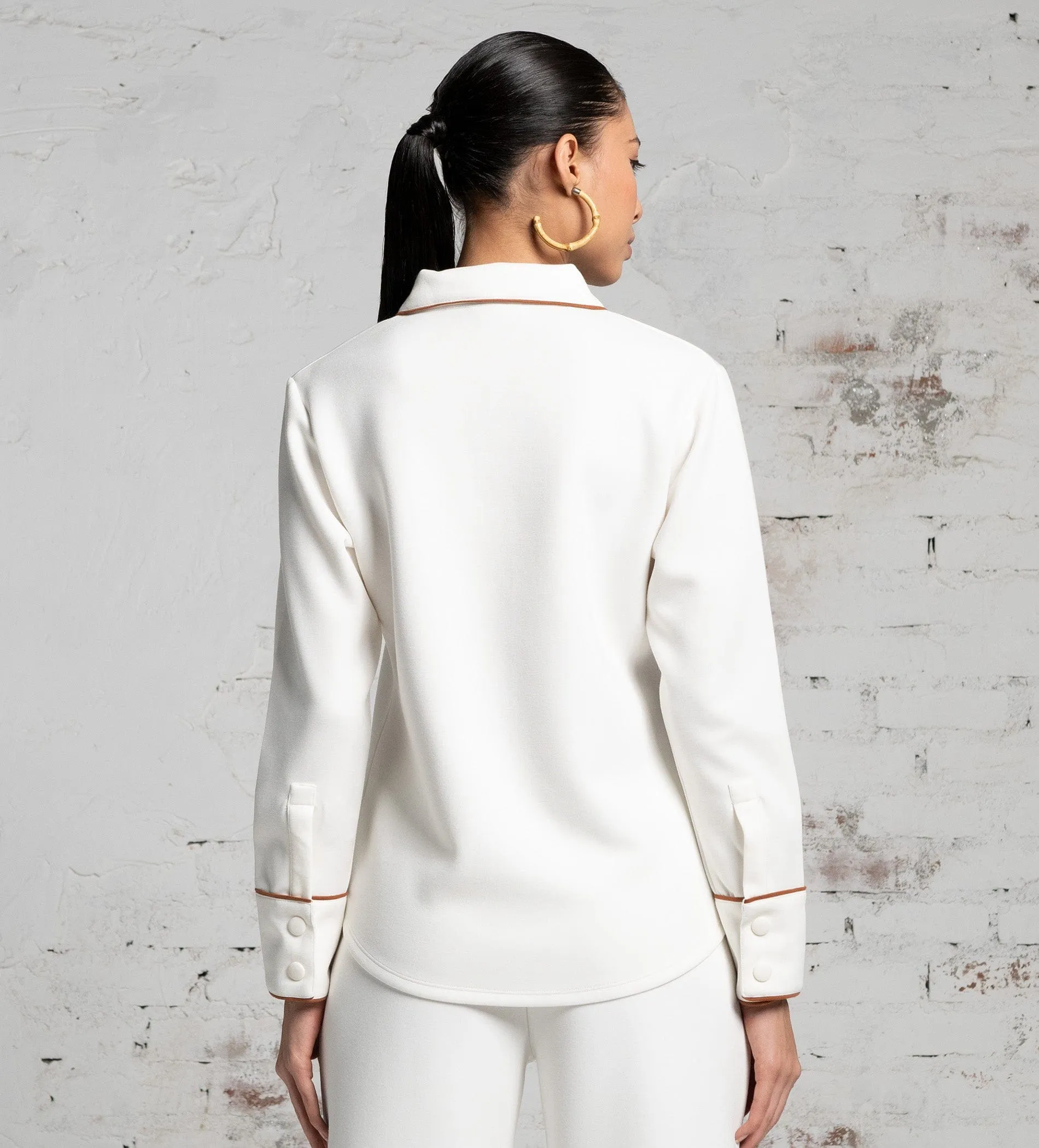 Luxurious white Scuba Top
