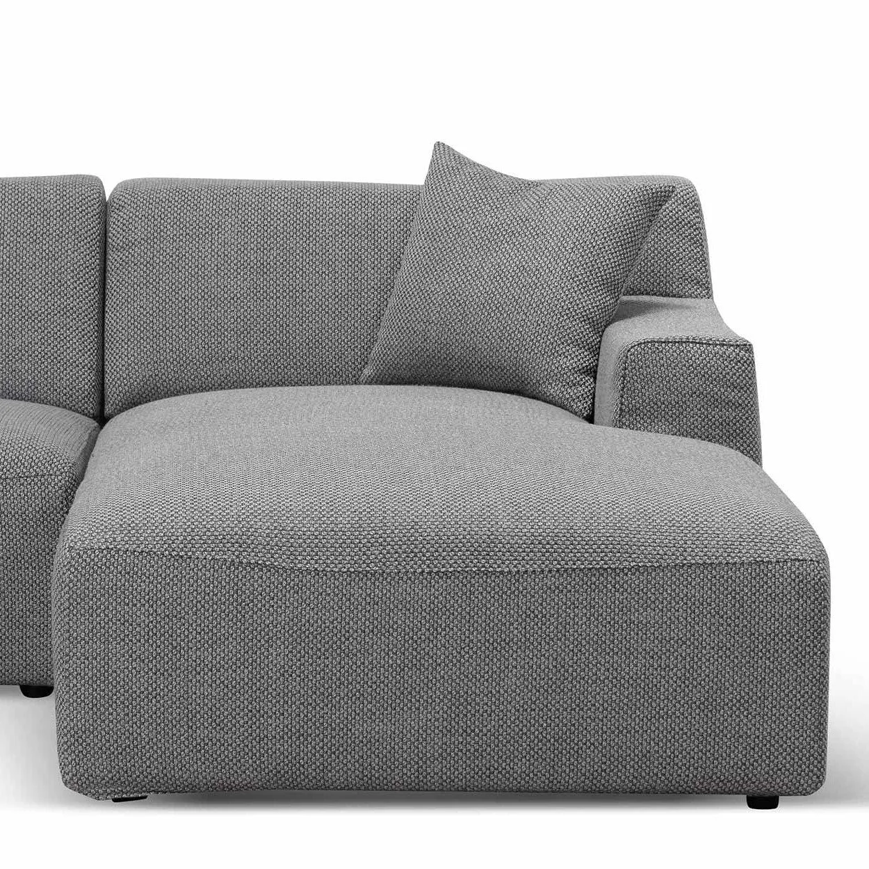 Marlin 3 Seater Right Chaise Fabric Sofa - Noble Grey