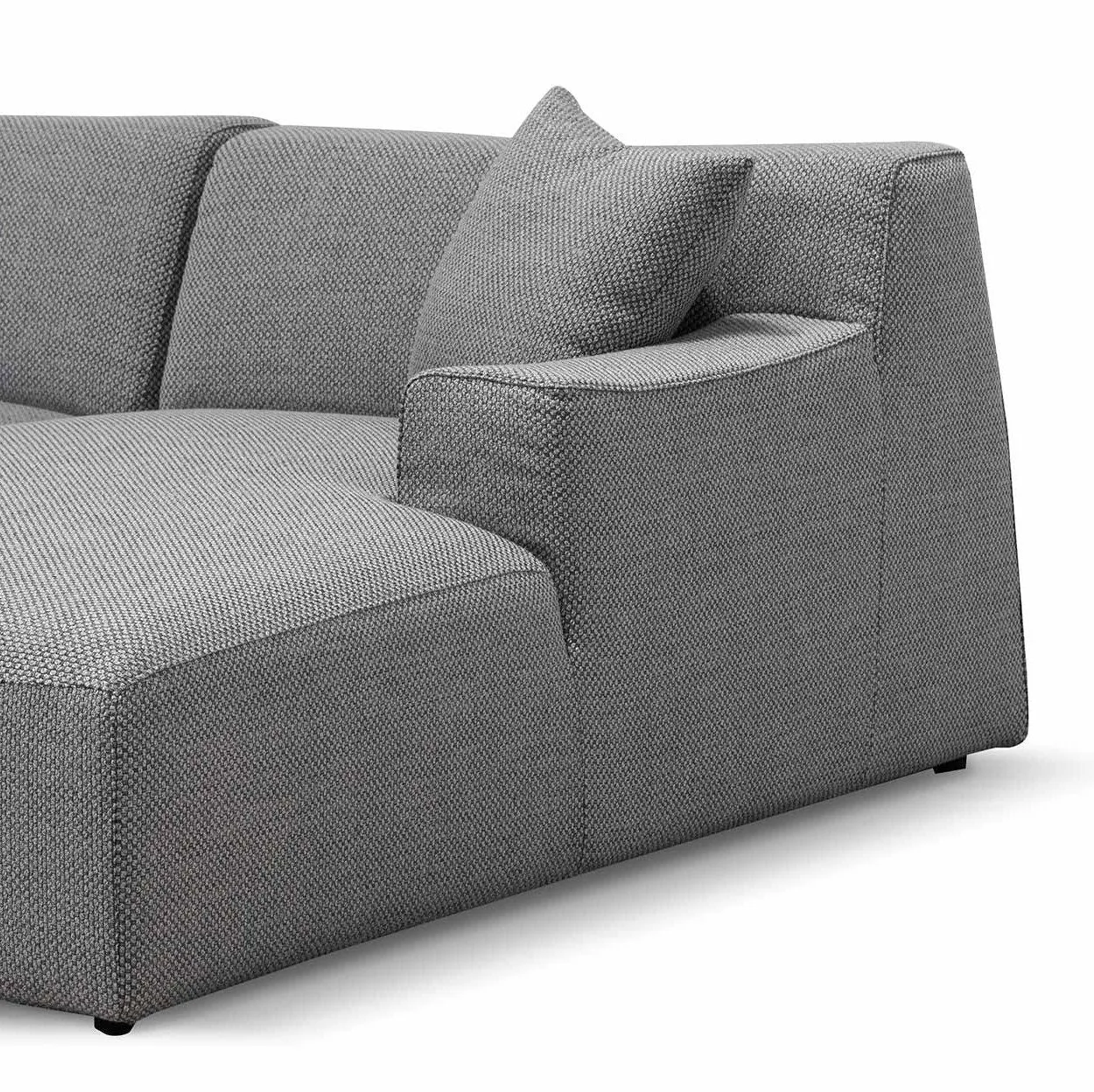 Marlin 3 Seater Right Chaise Fabric Sofa - Noble Grey