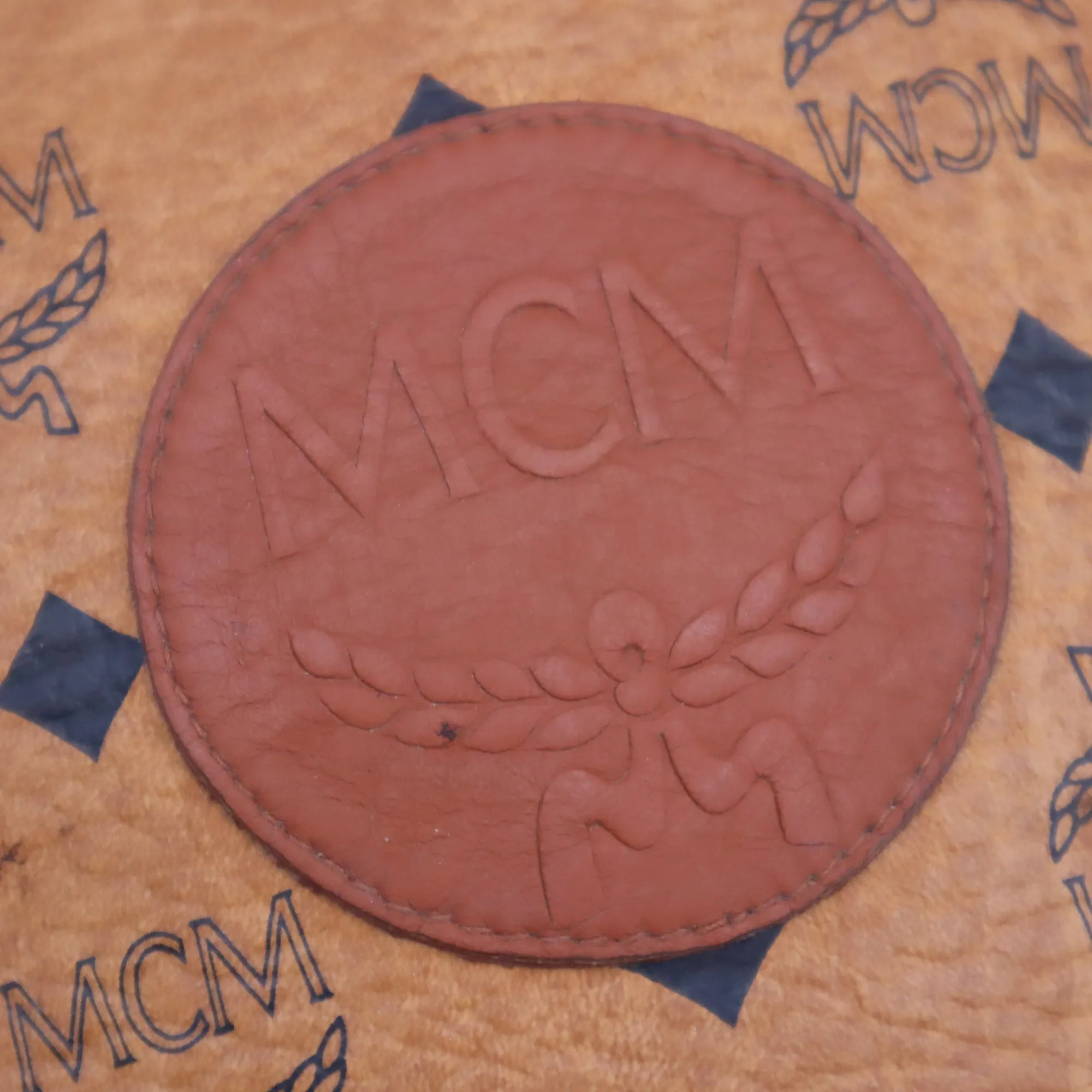 MCM Visetos Leather Suzy Wong Round Shoulder Bag