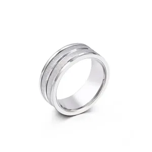 Men's Titanium Steel Brushed Ring - Creative Simple Stainless Steel Accessory Inspired by European and American Fashion Trends