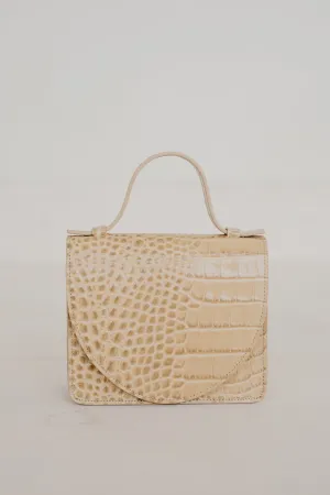 Micro Briefcase | Noisette Croco