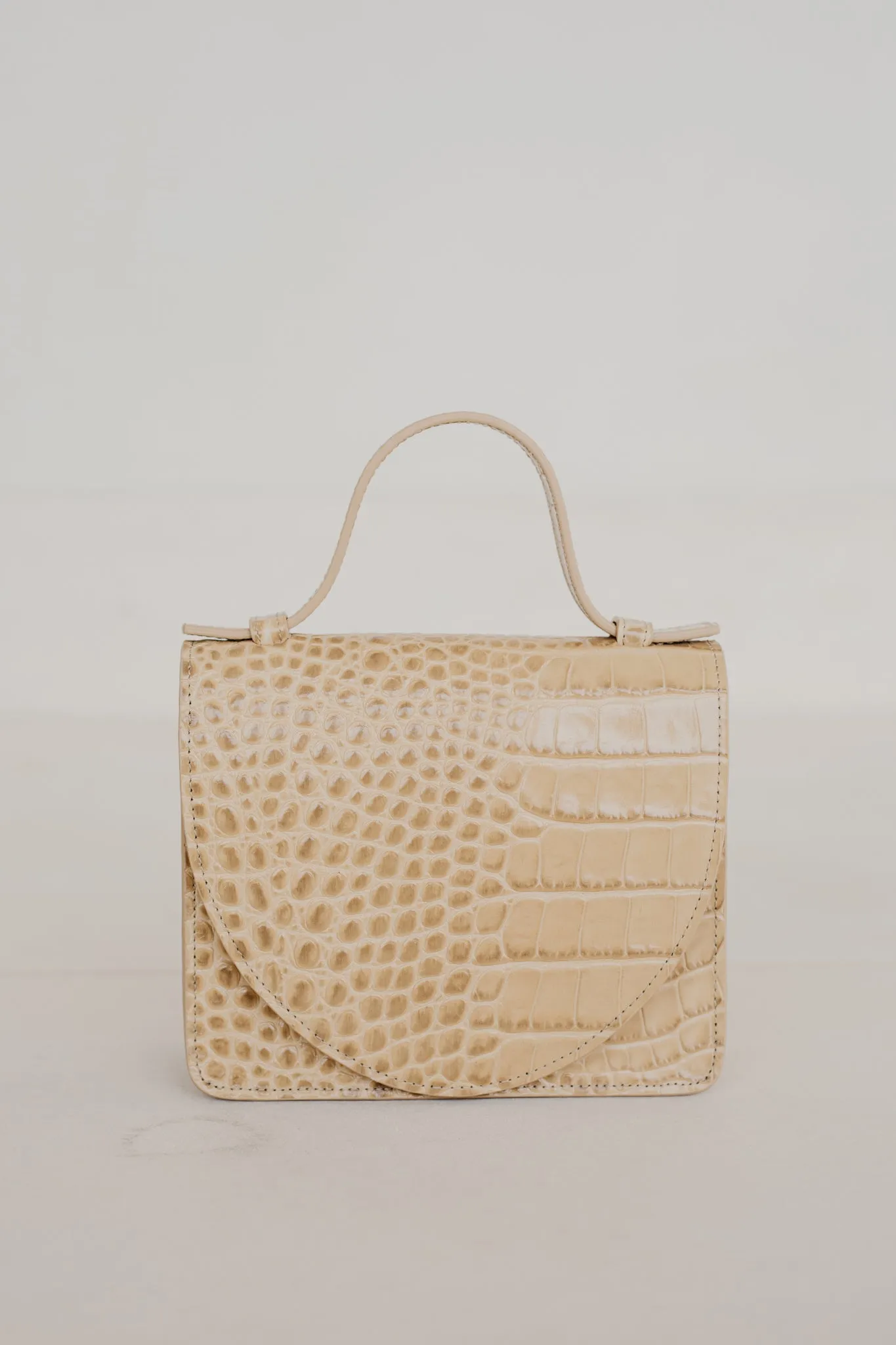 Micro Briefcase | Noisette Croco