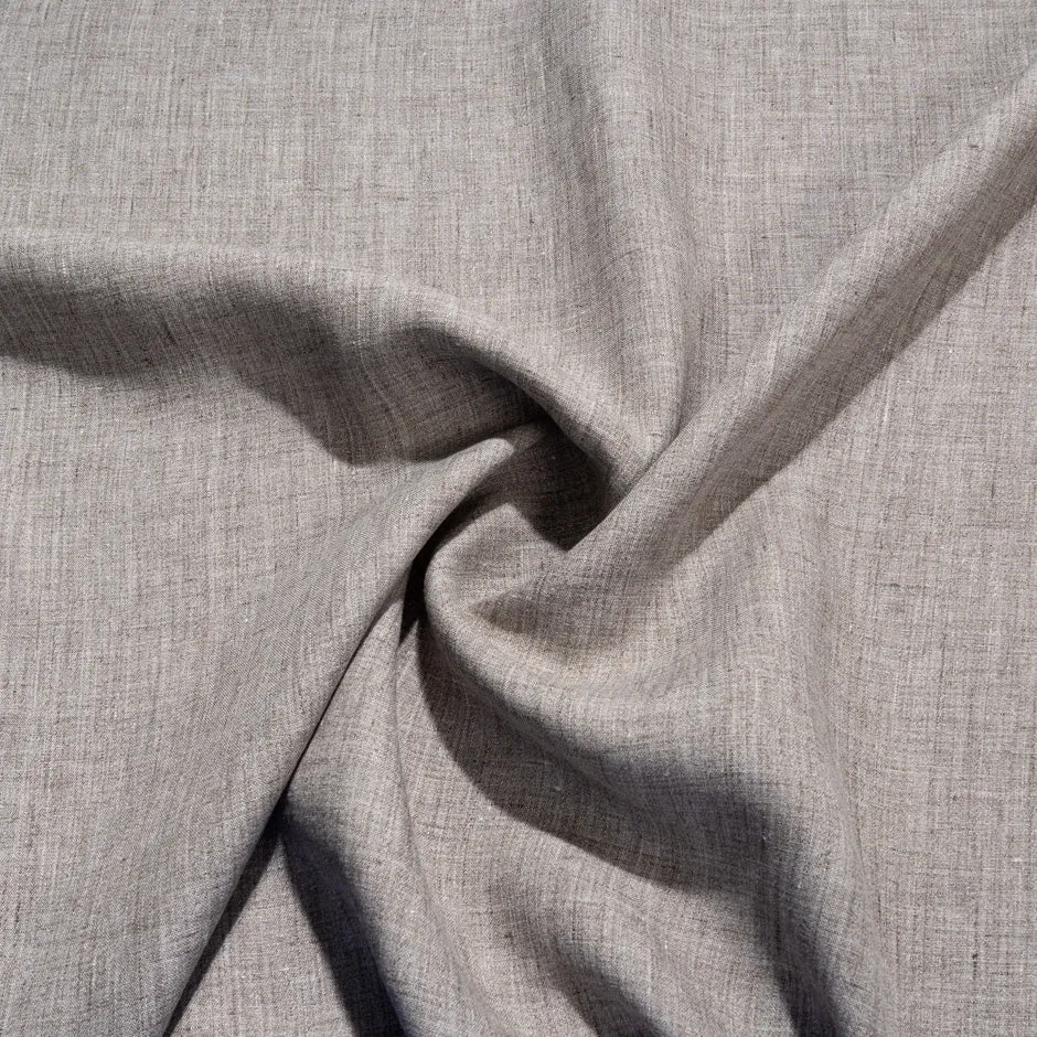 Mid Brown Woven Pure Linen (A 1.55m Piece)