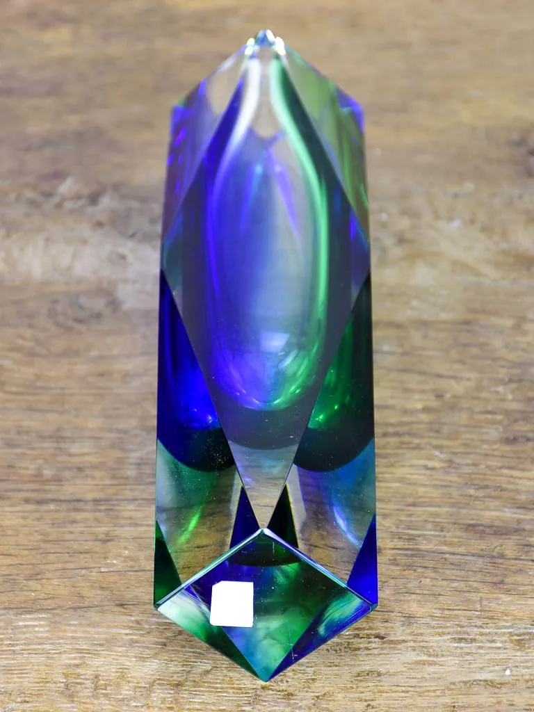 Mid-Century Murano glass vase - blue and green